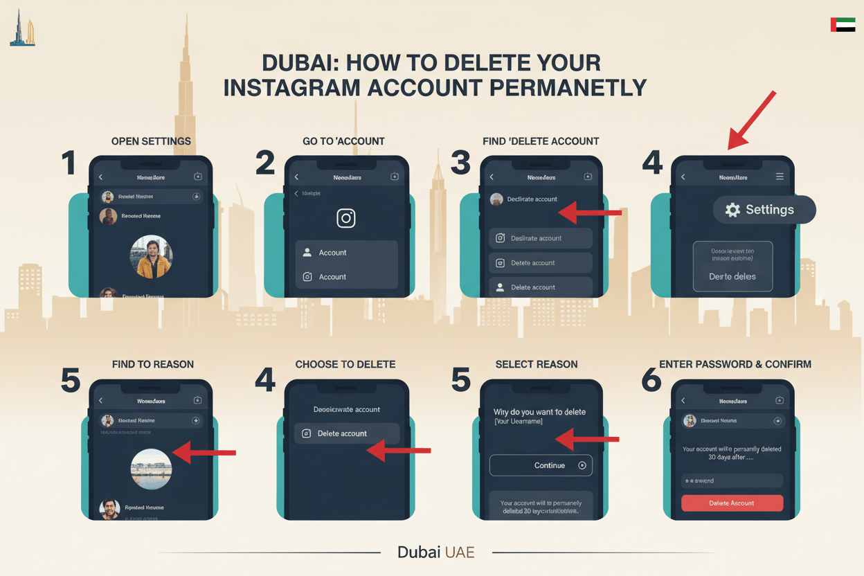 How to Delete Instagram Account in Dubai UAE