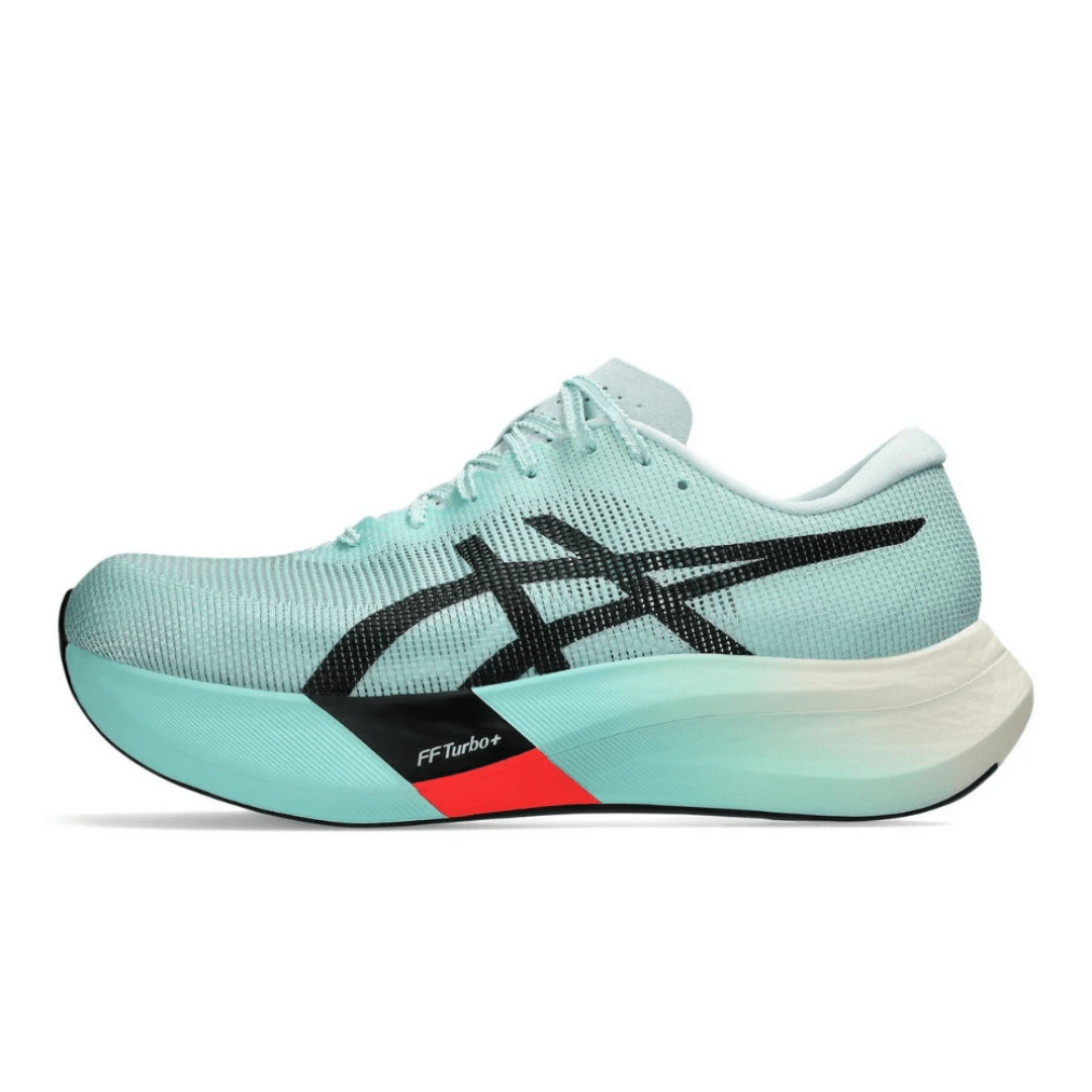 ASICS Metaspeed Edge Paris Illuminate Mint Black running shoes on feet Dubai