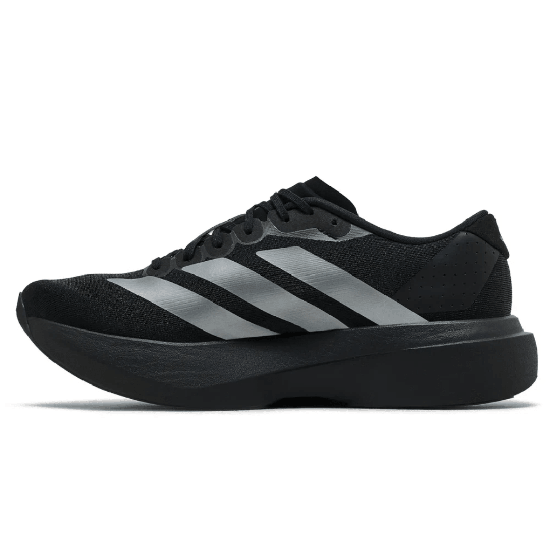 Adidas Adizero Evo SL Black Iron Metallic sneakers on feet Dubai