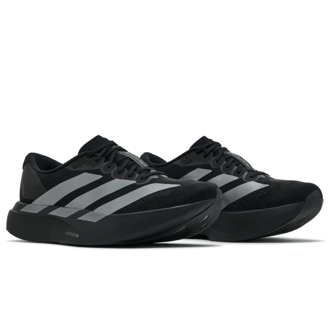 Adidas Adizero Evo SL Black Iron Metallic sneakers upper detail