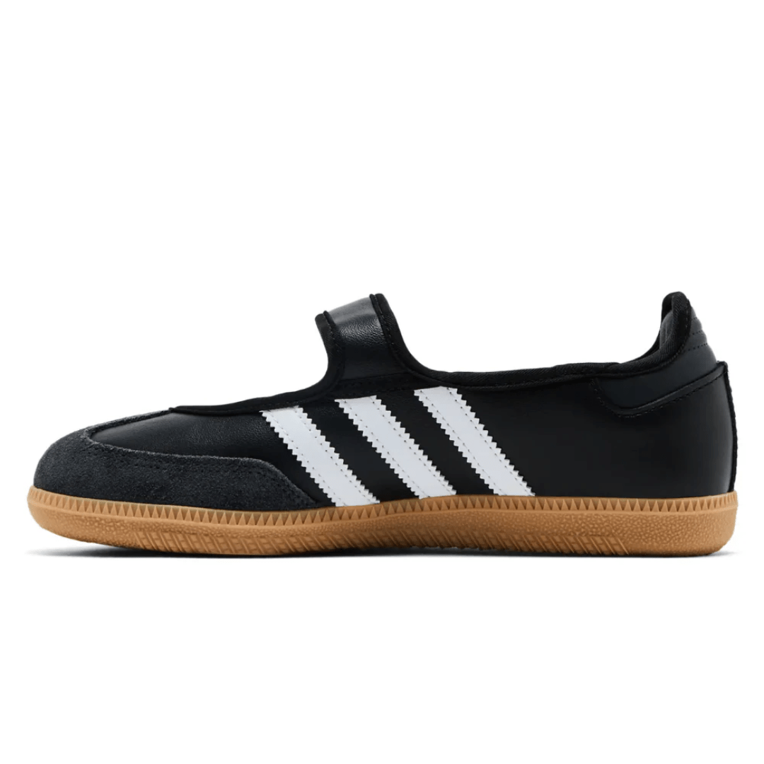 Adidas Samba Jane Black White Gum sneakers on feet Dubai