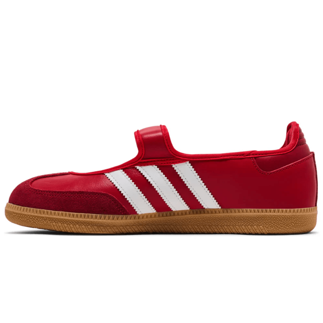 Adidas Samba Jane Scarlet Gum sneakers on feet Dubai