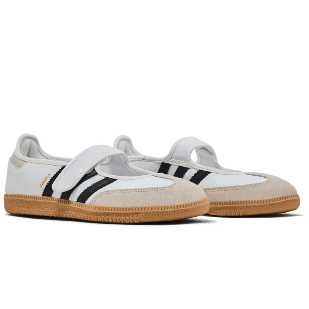 Adidas Samba Jane White Black Gum sneakers upper detail