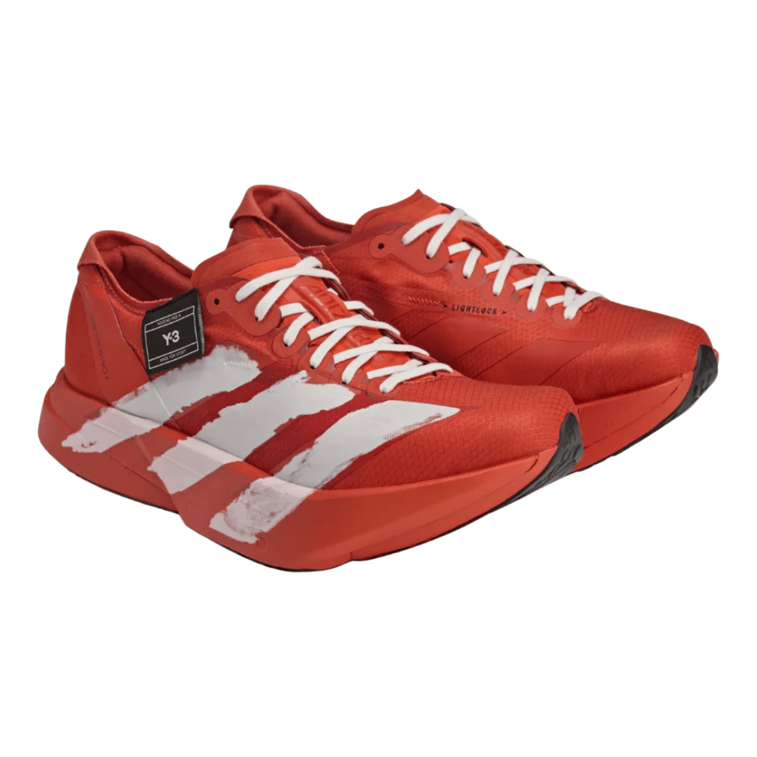 adidas Y-3 Adios Pro 4 Orange Orbit Grey sneakers on feet Dubai