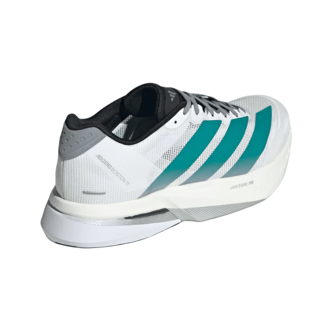 Adidas Adizero Boston 13 White Pure Teal sneakers upper detail