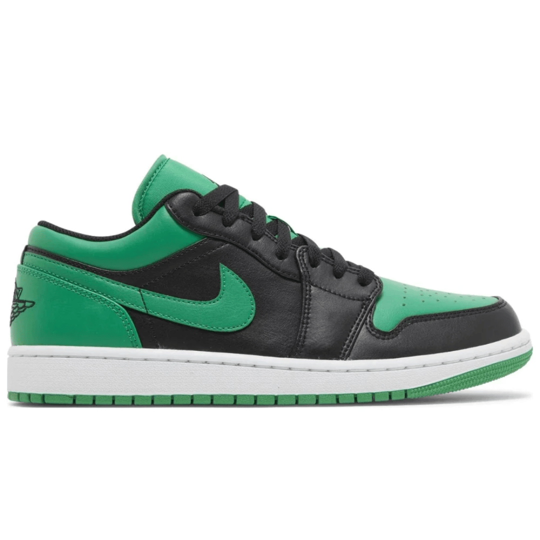 Air Jordan 1 Low Black Lucky Green sneakers side profile