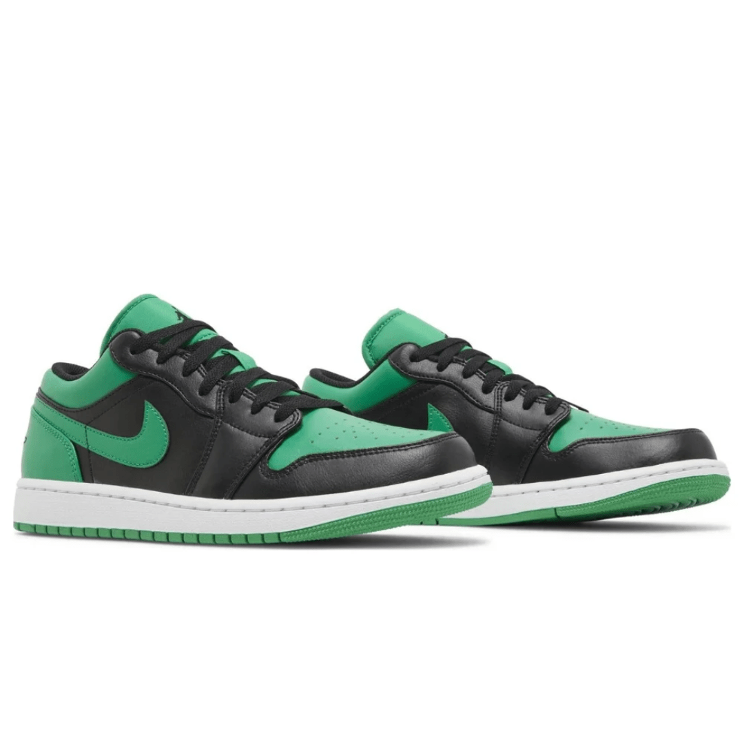Air Jordan 1 Low Black Lucky Green sneakers heel view