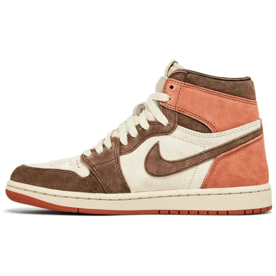 Air Jordan 1 Retro High OG Dusted Clay sneakers on feet Dubai