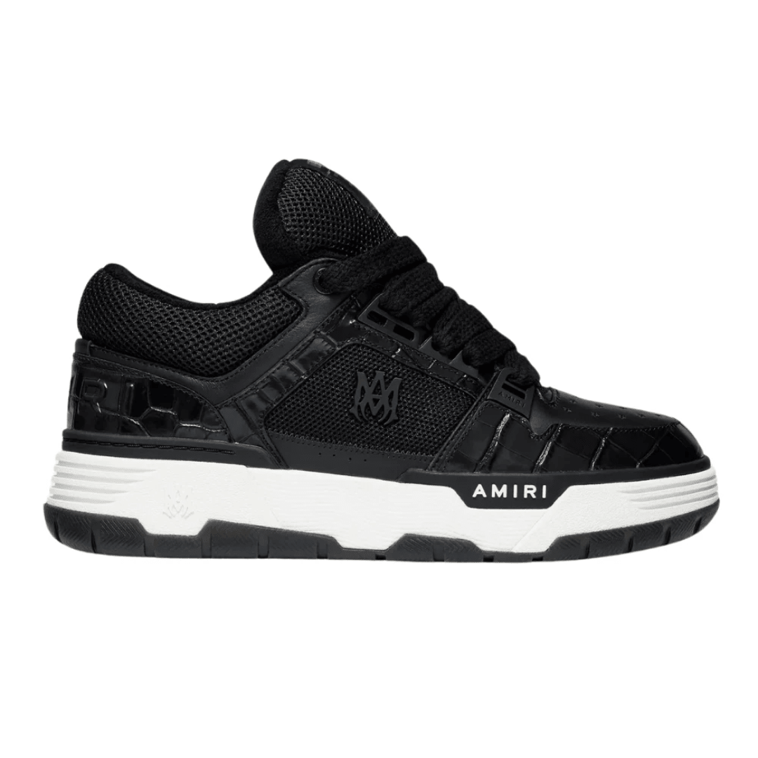 Amiri Croc Debossed MA-1 Black sneakers side profile