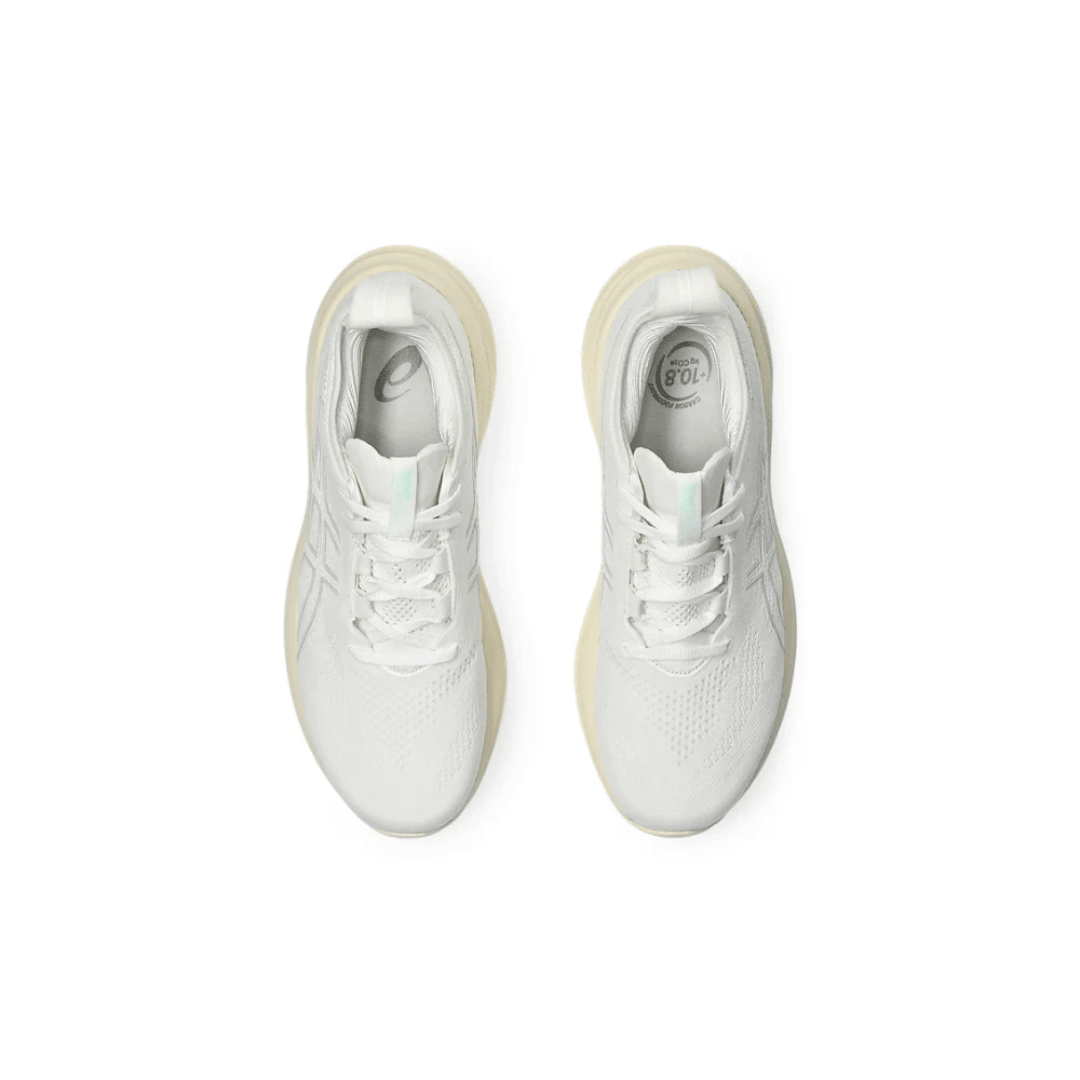 ASICS Gel-Nimbus 26 White Off White running shoes upper detail