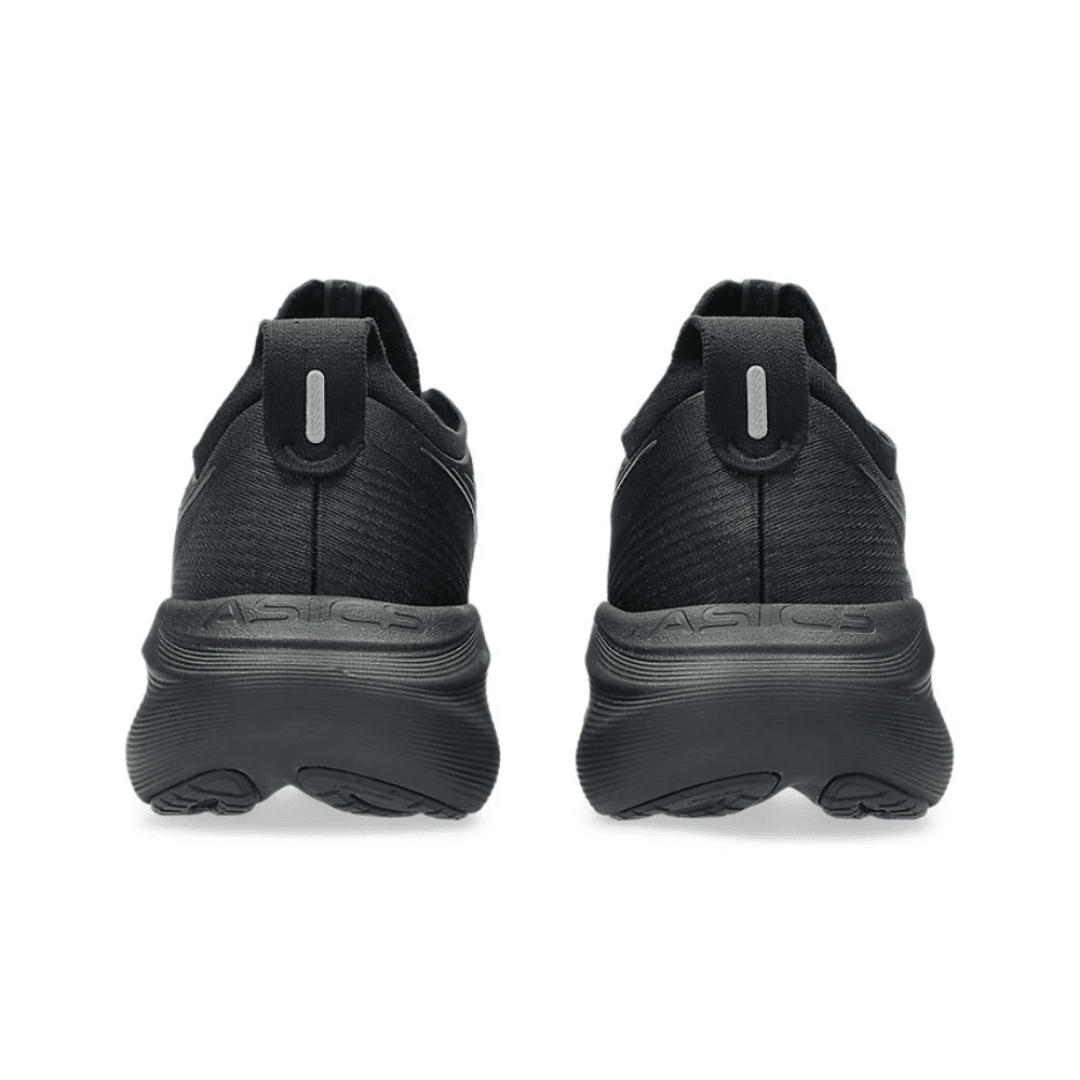 ASICS Gel-Nimbus 27 Black Graphite Grey running shoes heel view