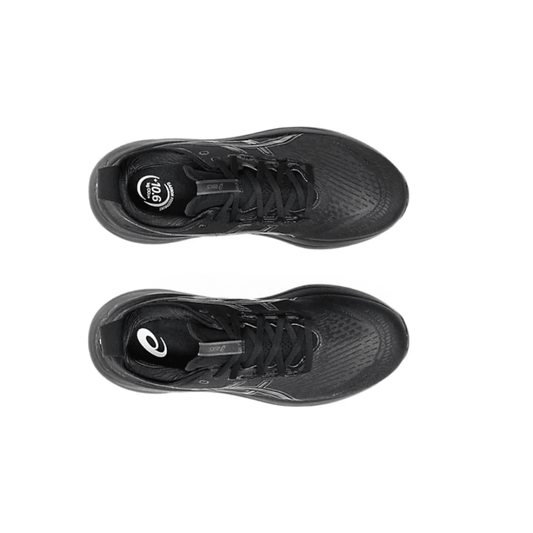 ASICS Gel-Nimbus 27 Black Graphite Grey running shoes upper detail
