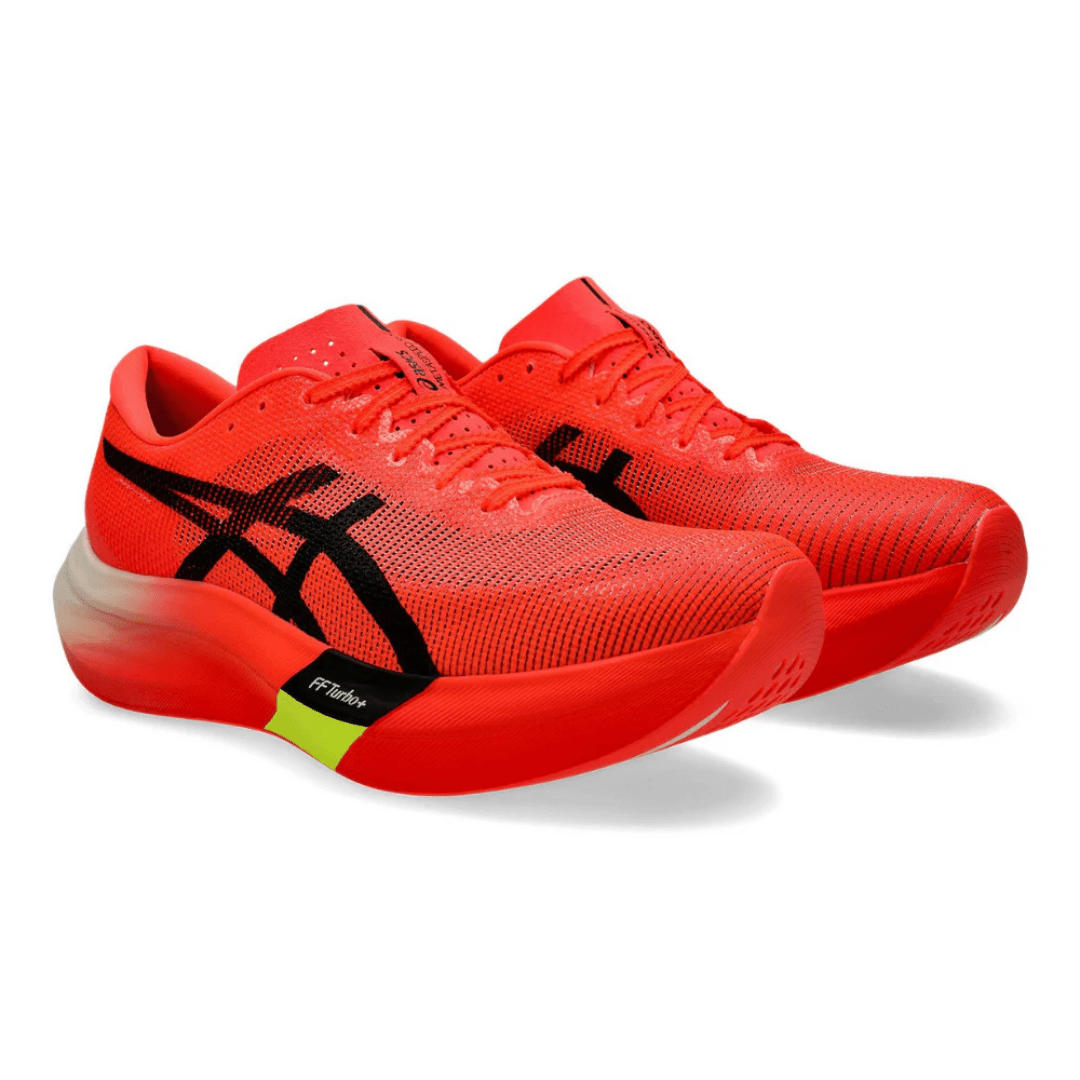 ASICS Metaspeed Edge Paris Sunrise Red Black running shoes on feet Dubai