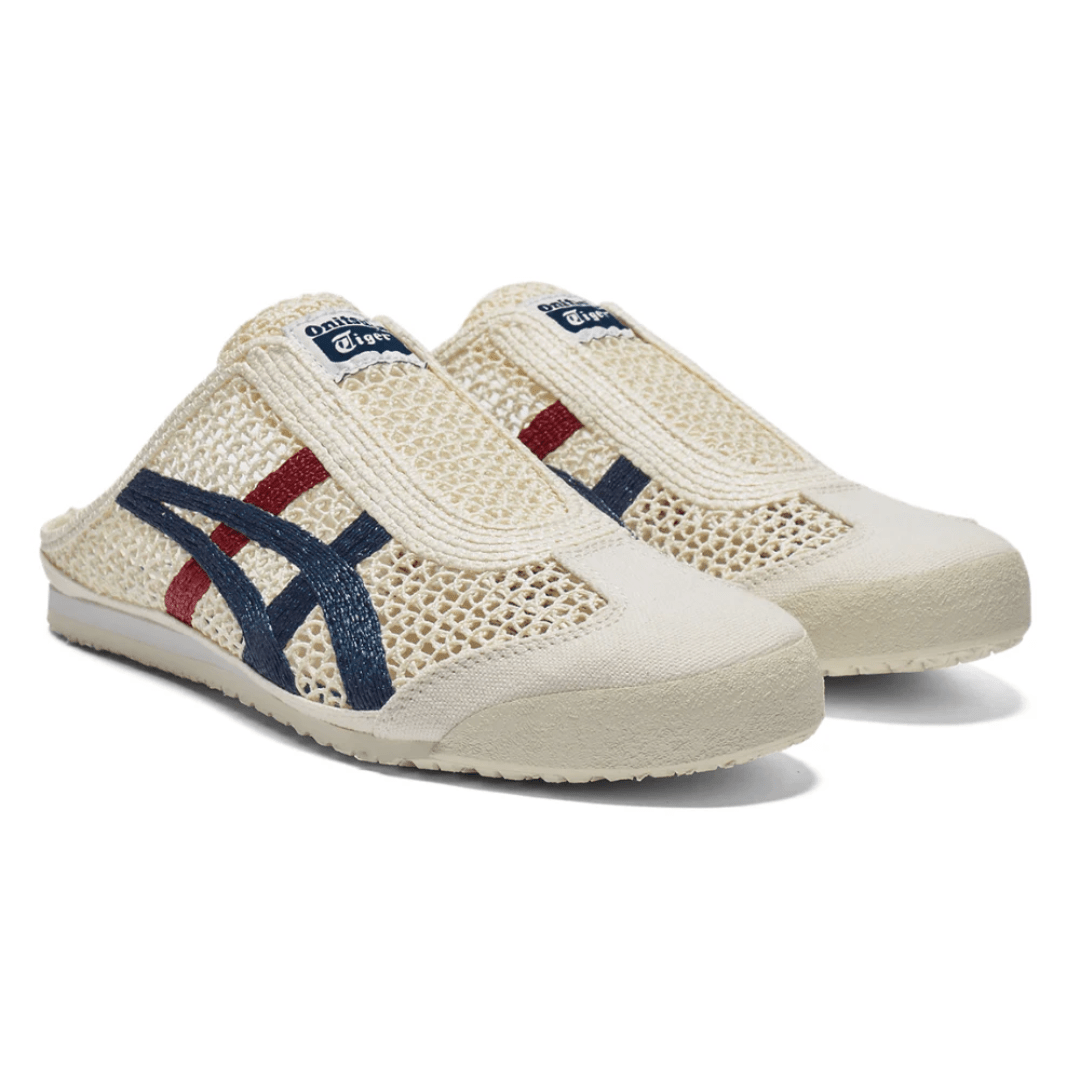 ASICS Mexico 66 Sabot Cream Mako Blue sneakers on feet Dubai