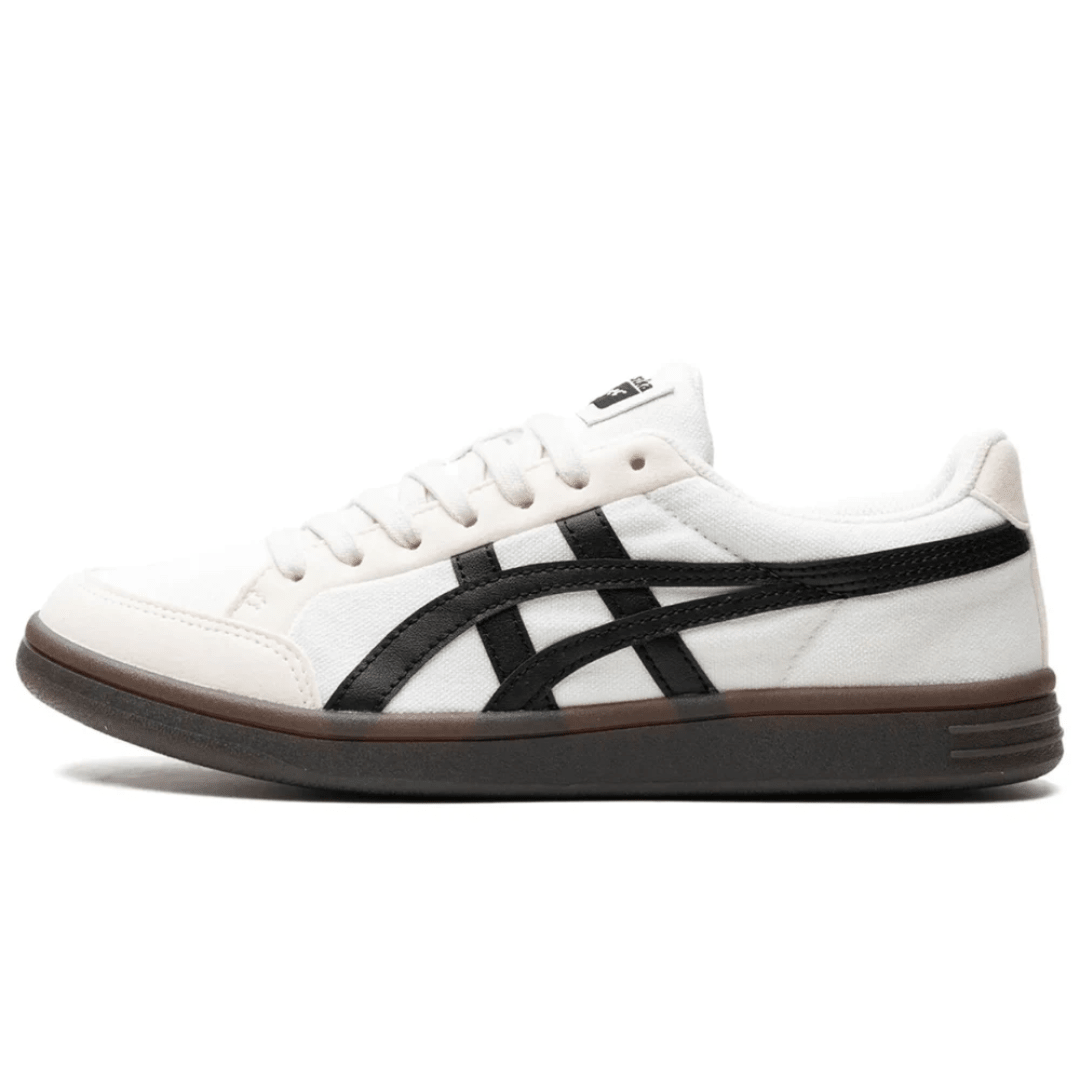 ASICS Onitsuka Tiger Advanti Cream White Black sneakers on feet Dubai