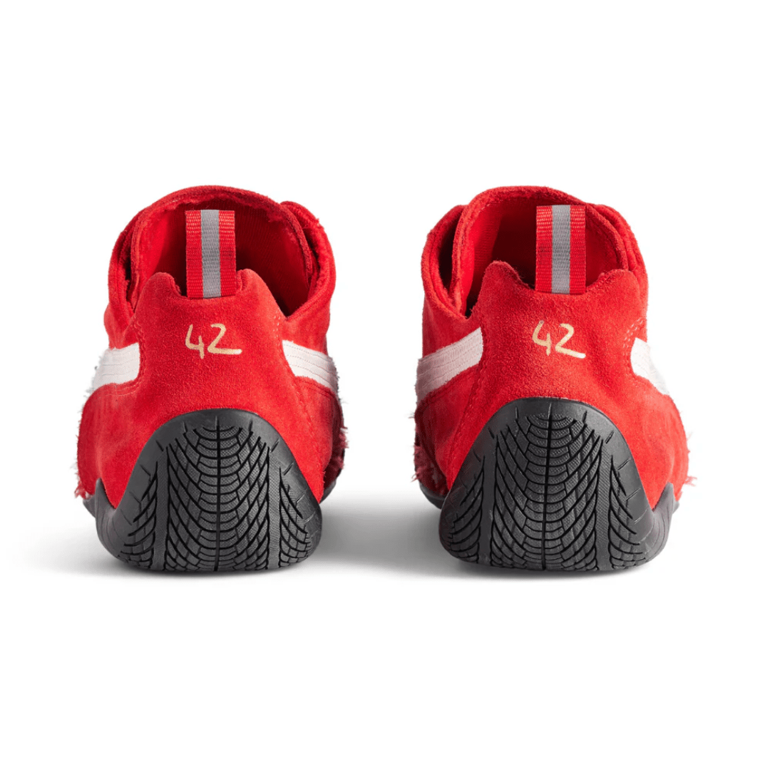 Balenciaga x Puma Speedcat Suede Red White sneakers outsole