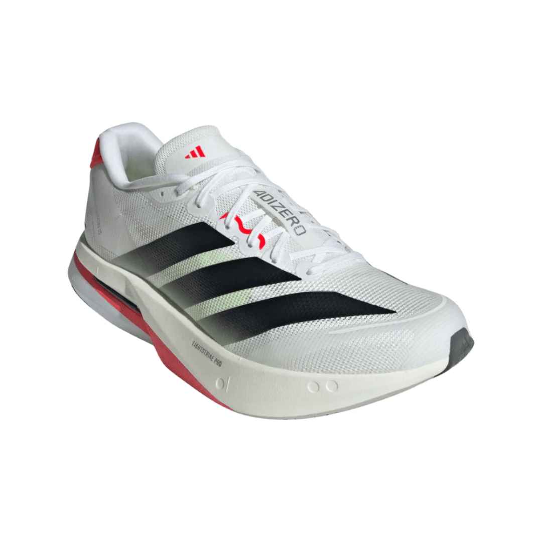 Adidas Adizero Boston 13 White Black Lucid Red sneakers upper detail