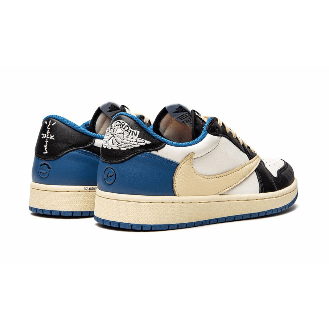 Travis Scott x Air Jordan 1 Low OG SP sneakers on feet Dubai
