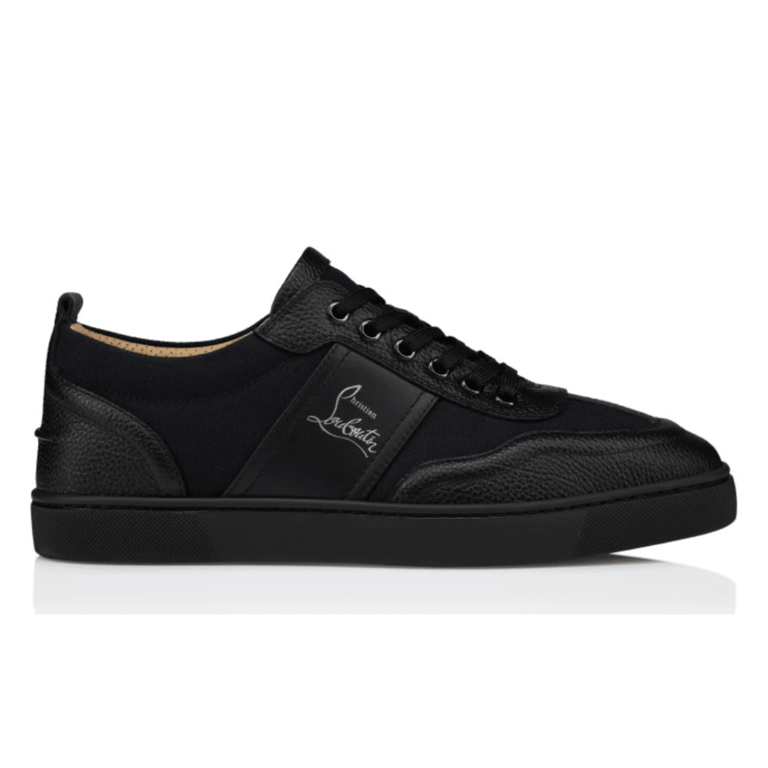 Christian Louboutin Retero Grained Calf Leather Black sneakers side profile