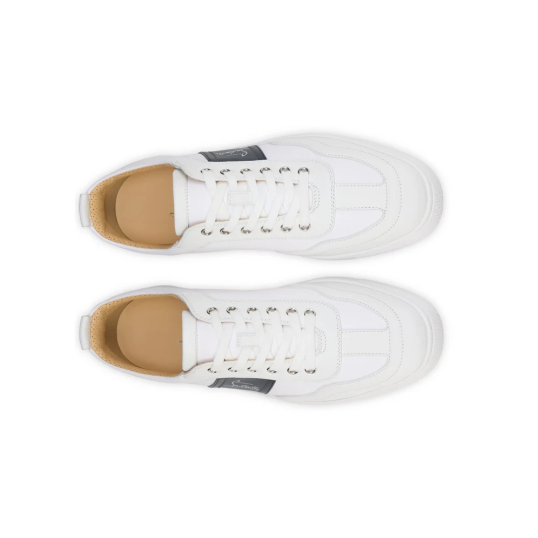 Christian Louboutin Retero Grained Calf Leather Marine sneakers upper detail