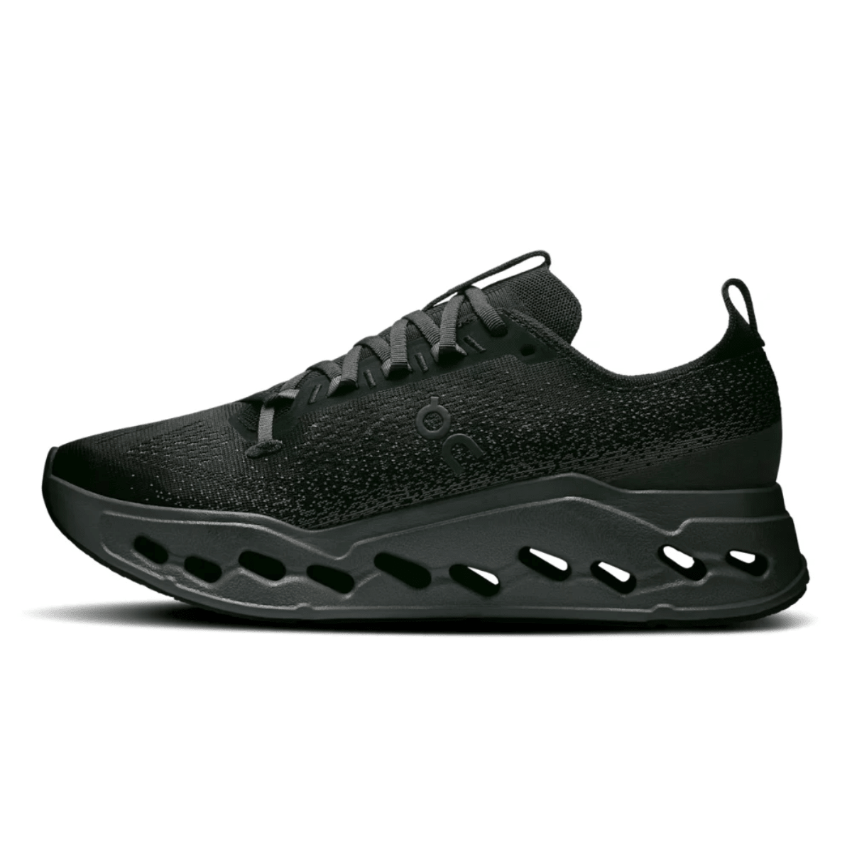 On Cloudsurfer Max Black Eclipse on feet Dubai