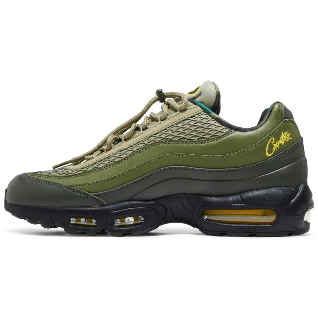 Corteiz x Nike Air Max 95 SP Rules the World Sequoia sneakers on feet Dubai