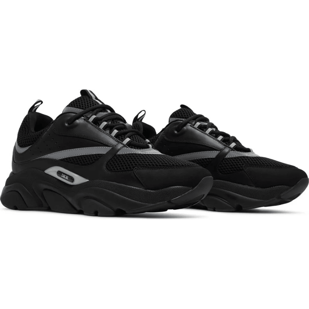 Dior B22 Black Reflective sneakers upper detail
