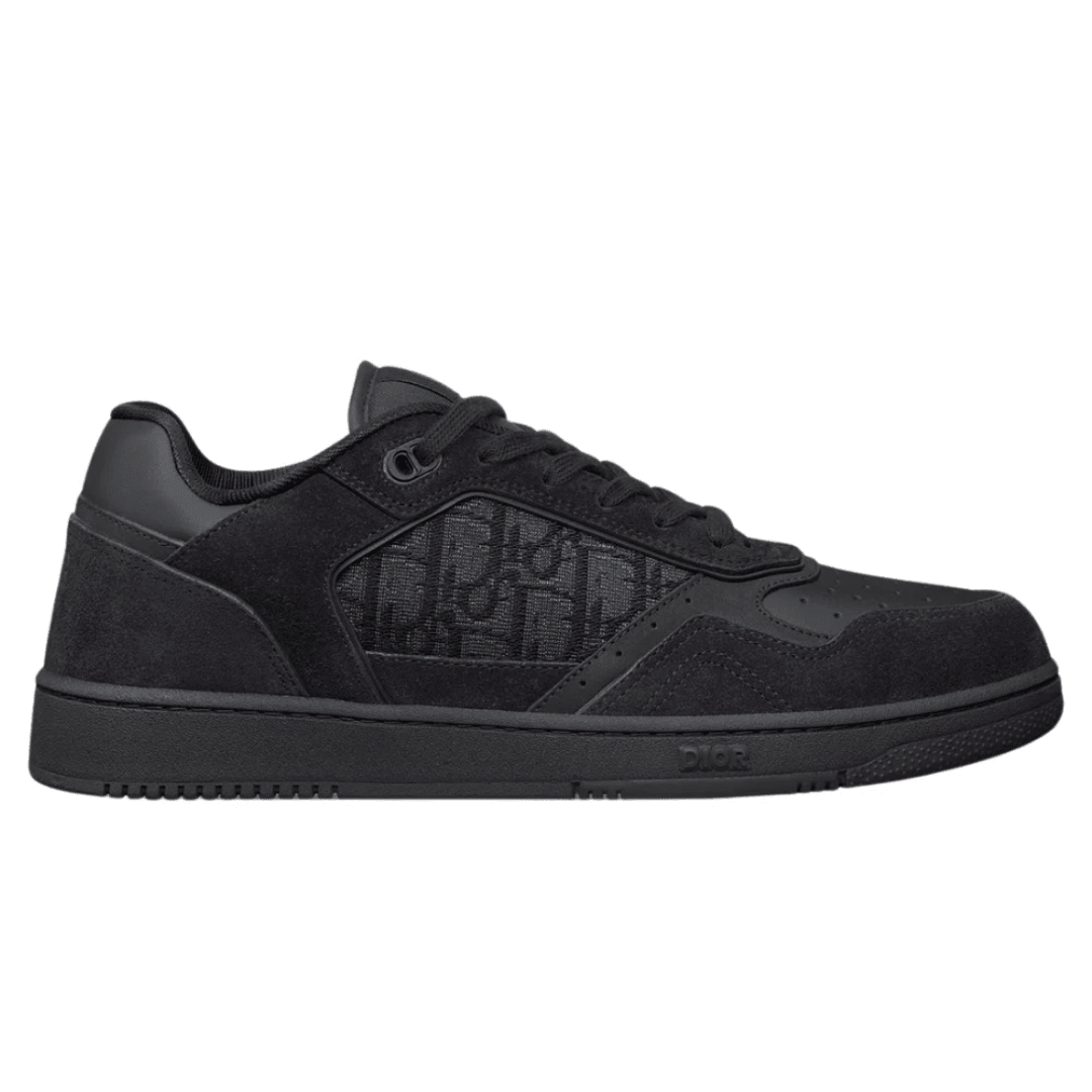 Dior B27 Uptown Low-Top Sneaker Black Suede Black Smooth side profile
