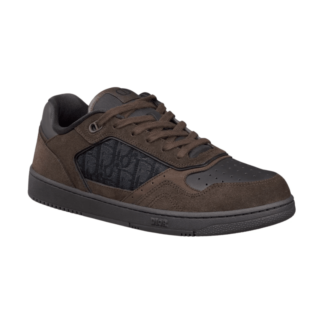 Dior B27 Uptown Low-Top Sneaker Deep Brown Suede Black Smooth upper detail