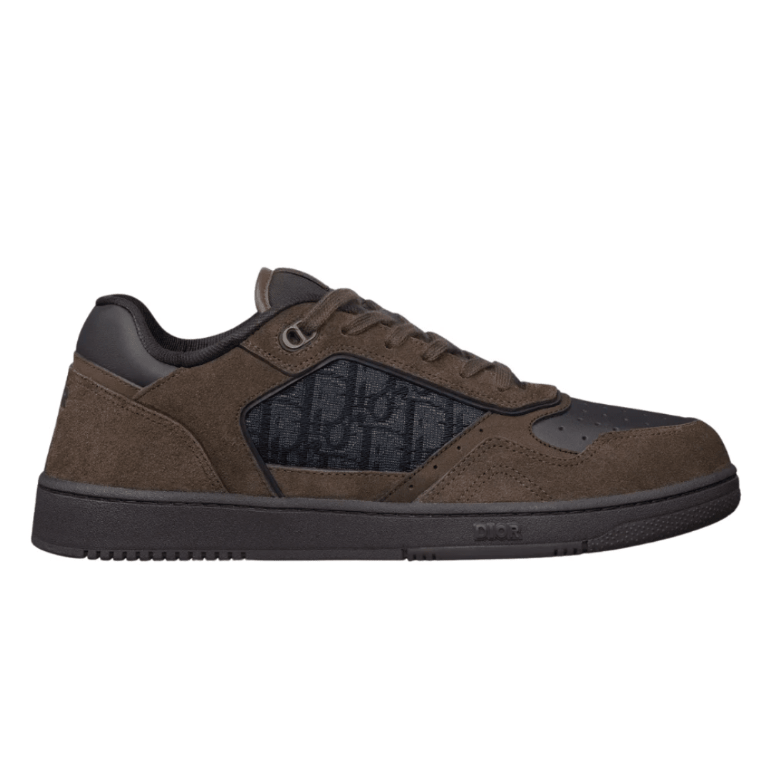Dior B27 Uptown Low-Top Sneaker Deep Brown Suede Black Smooth side profile