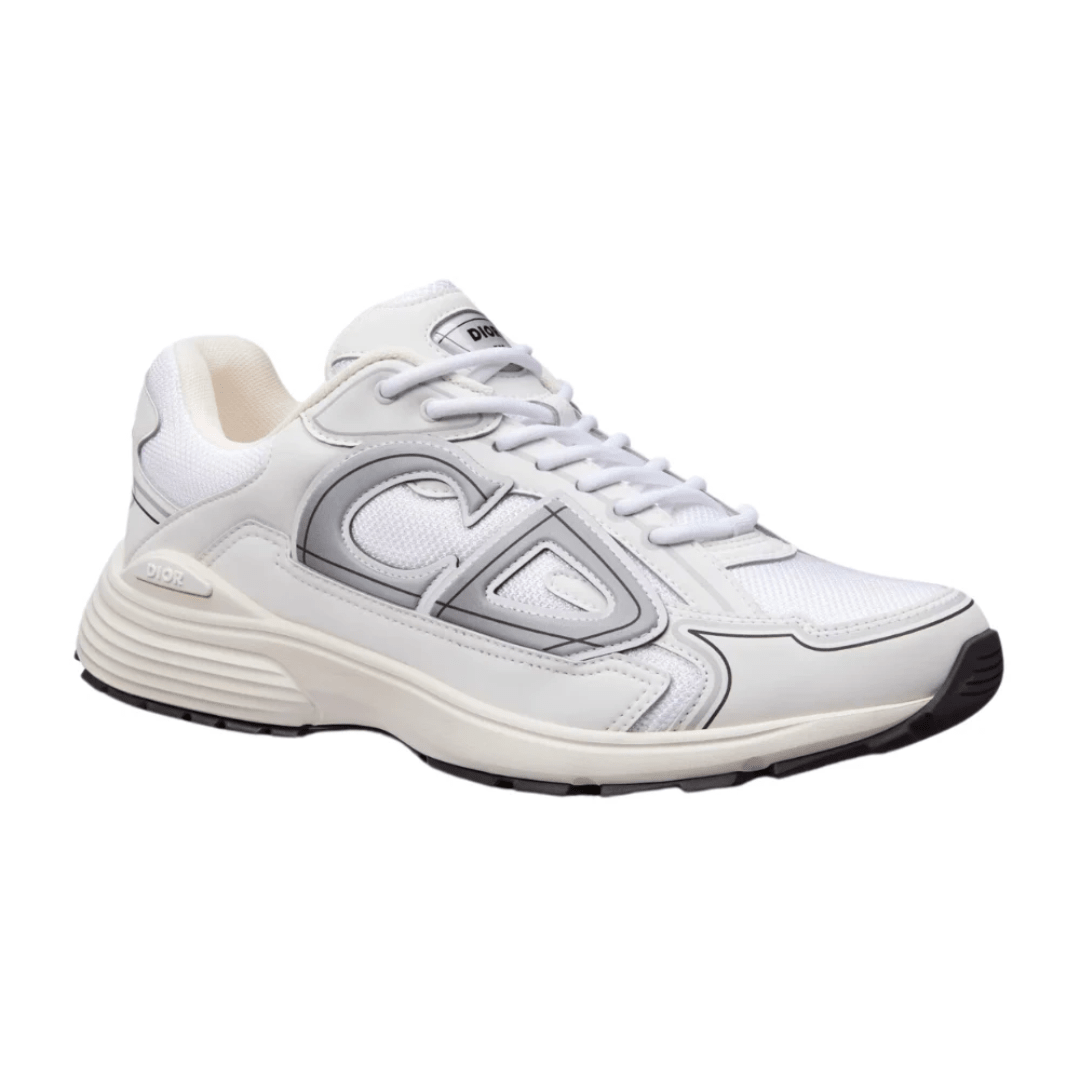 Dior B30 White Mesh and Technical Fabric Low Top Sneakers on feet Dubai
