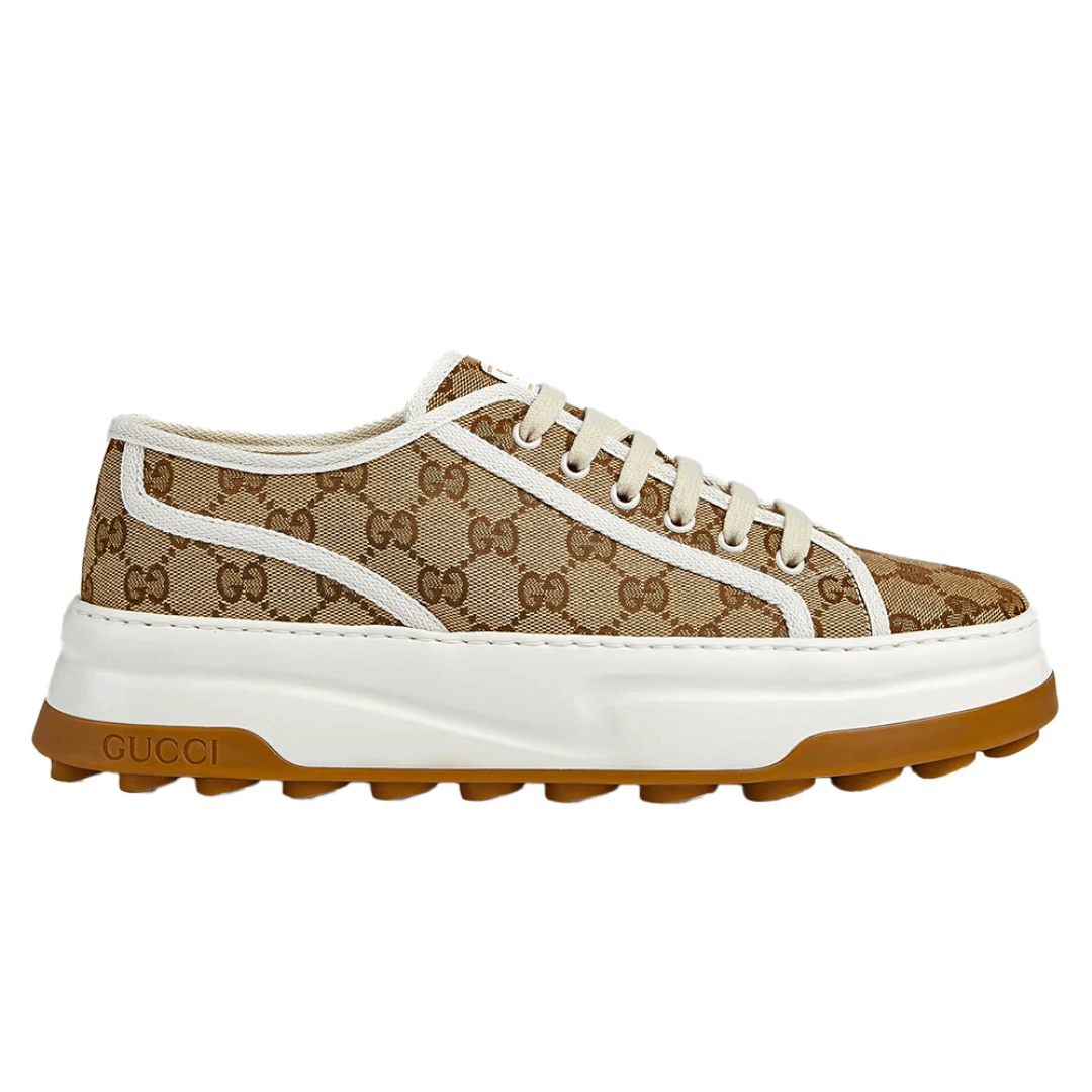 Gucci Men’s Black Beige GG Trainers side profile