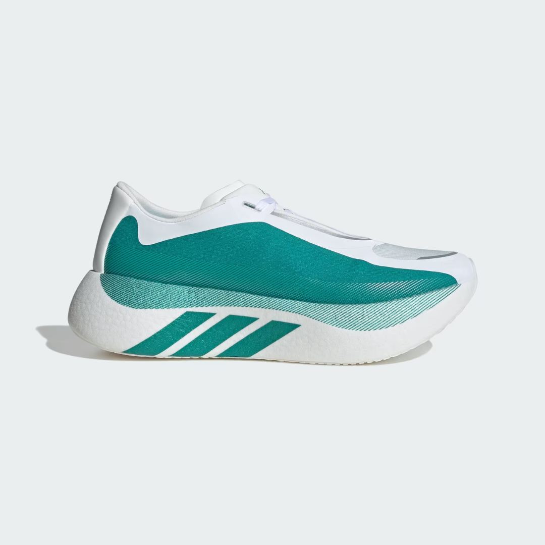 Side profile of adidas Hyperboost Edge Green running shoes