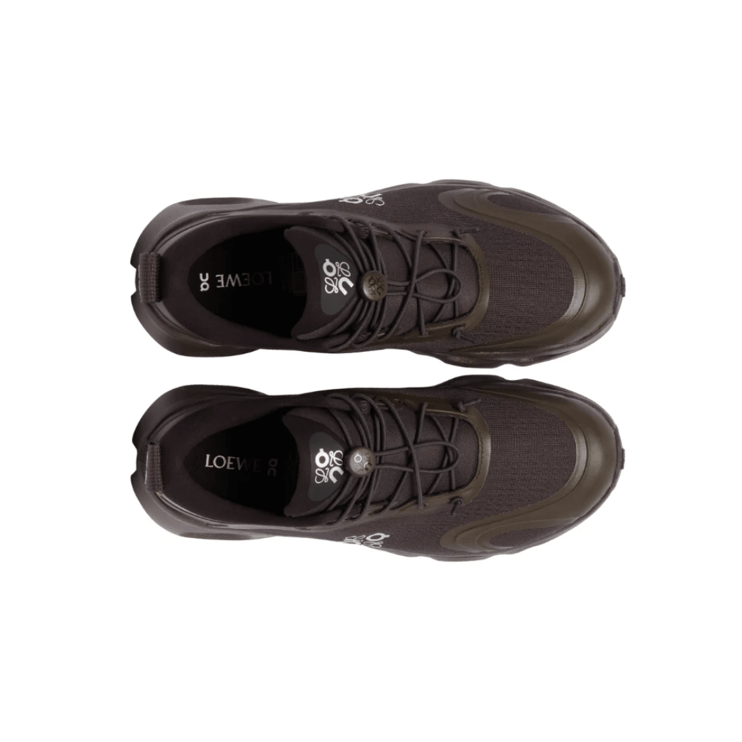Loewe x On Running Cloudsolo Dark Brown macro texture