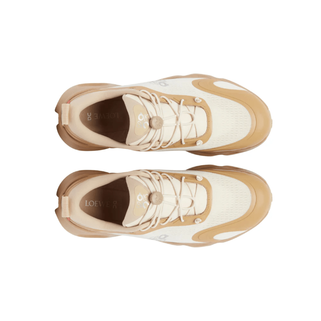 Loewe x On Running Cloudsolo Dark Sand Cream macro texture