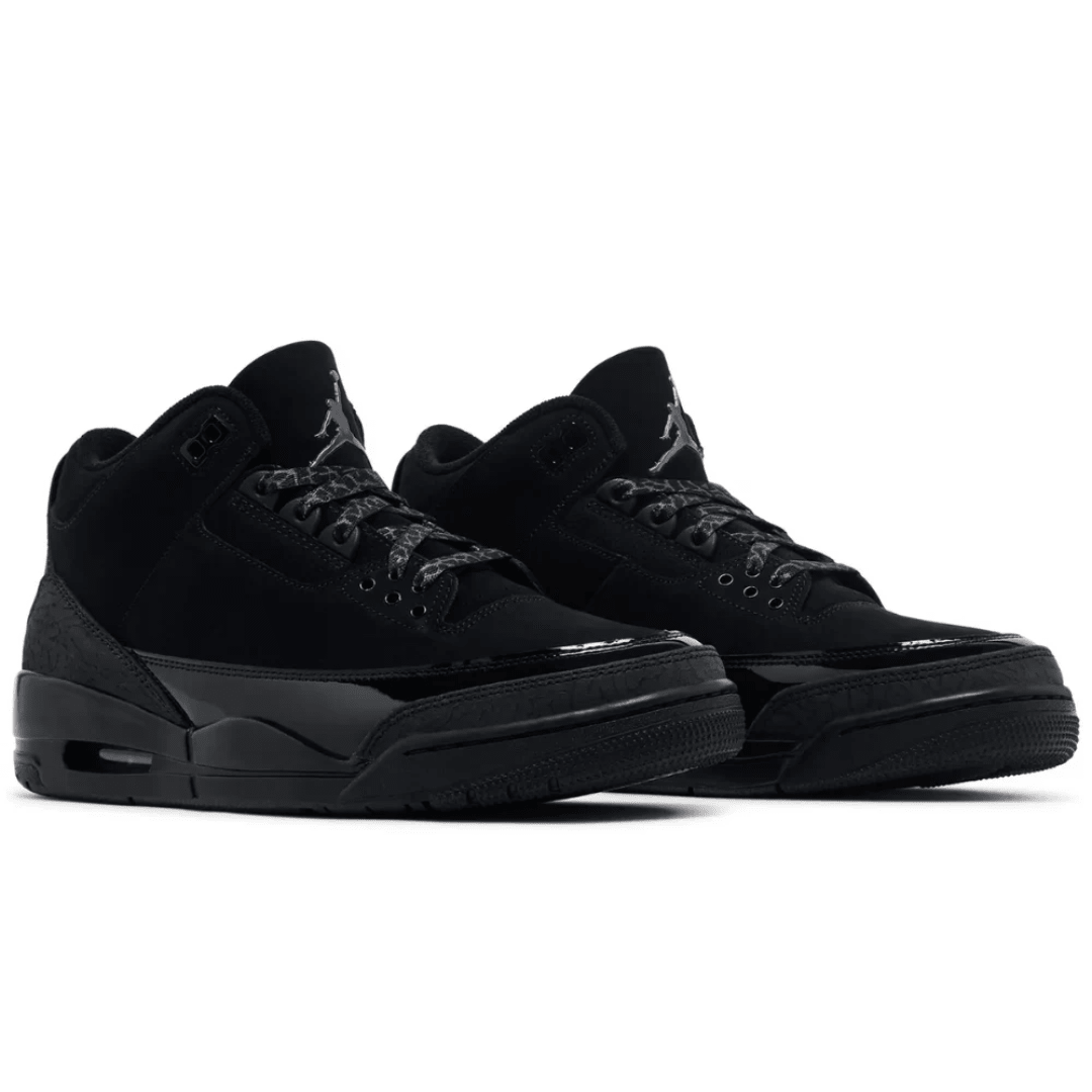 Nike Air Jordan 3 Retro Black Cat 2025 sneakers heel view