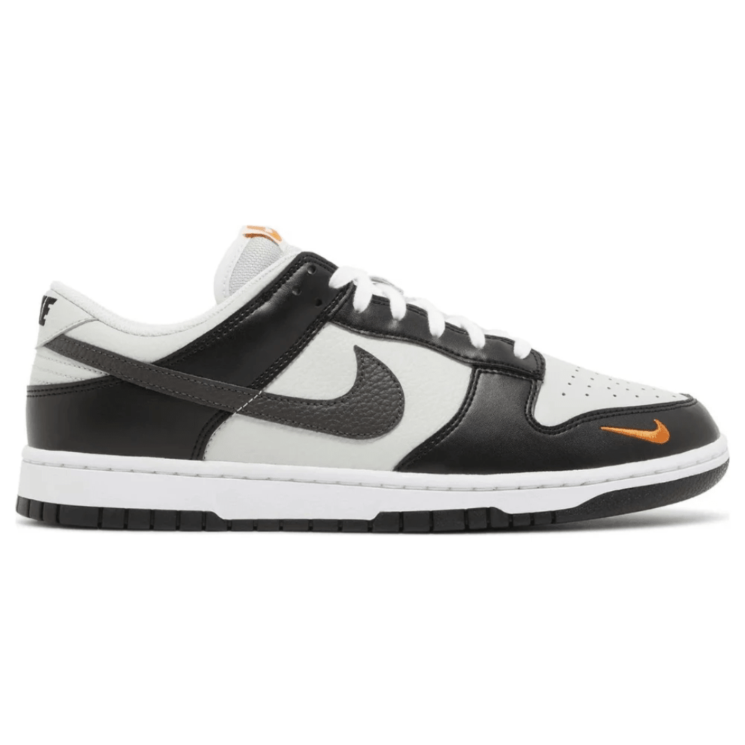 Nike Dunk Low Mini Swoosh Black Total Orange side profile