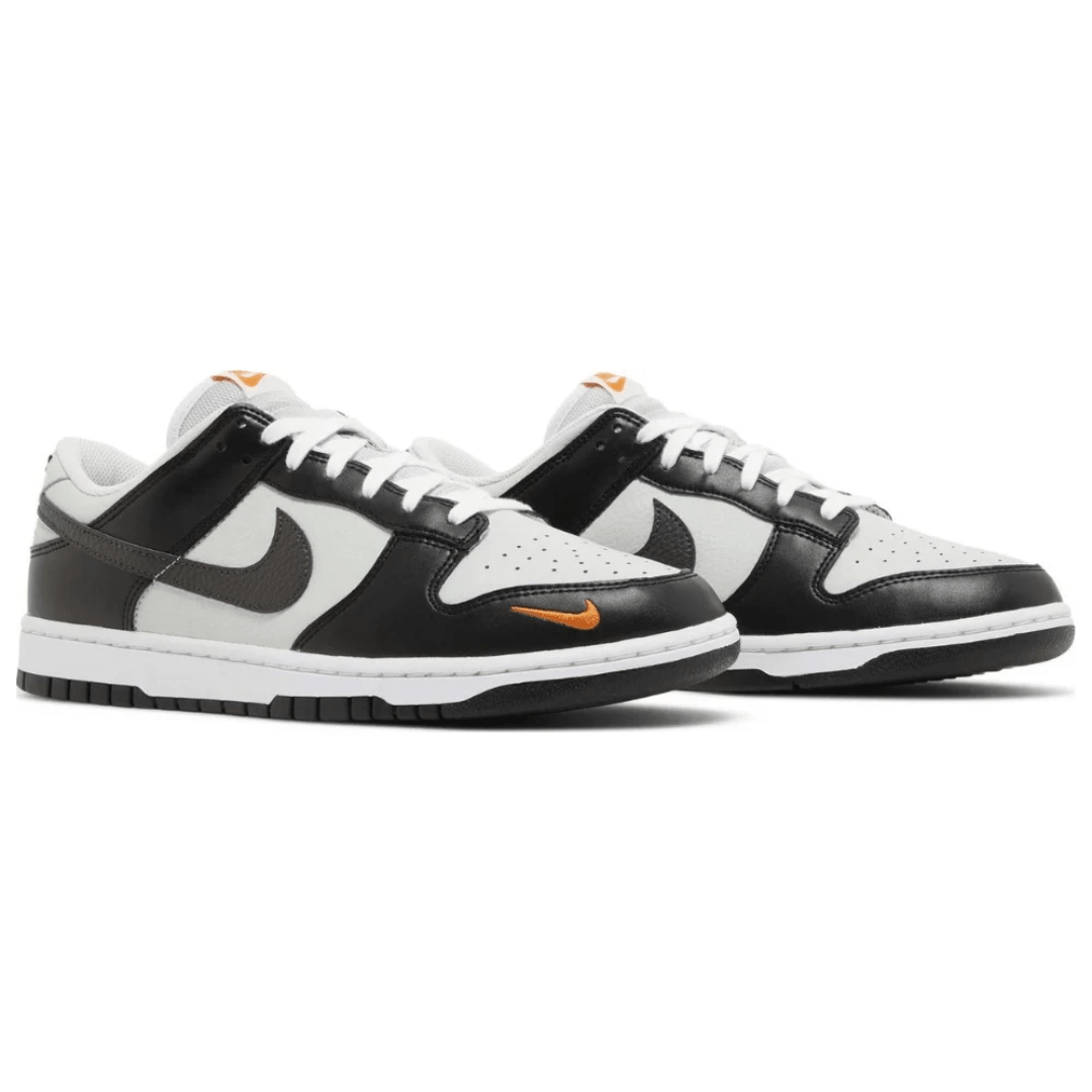 Nike Dunk Low Mini Swoosh Black Total Orange close-up detail