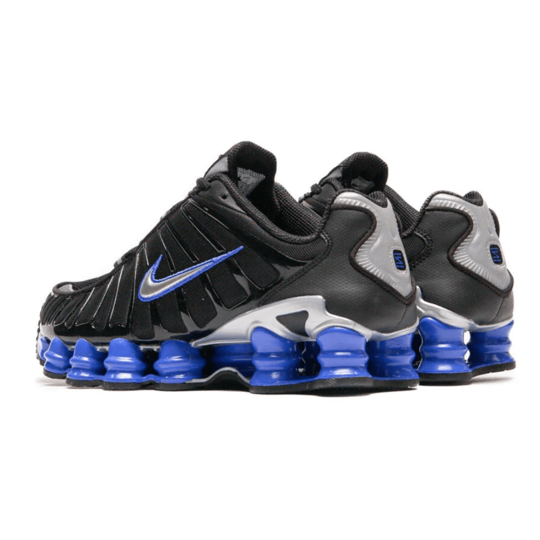 Nike Shox TL Black Racer Blue sneakers heel view