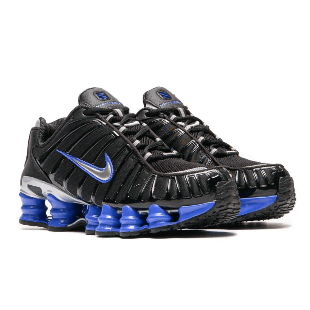 Nike Shox TL Black Racer Blue sneakers upper detail