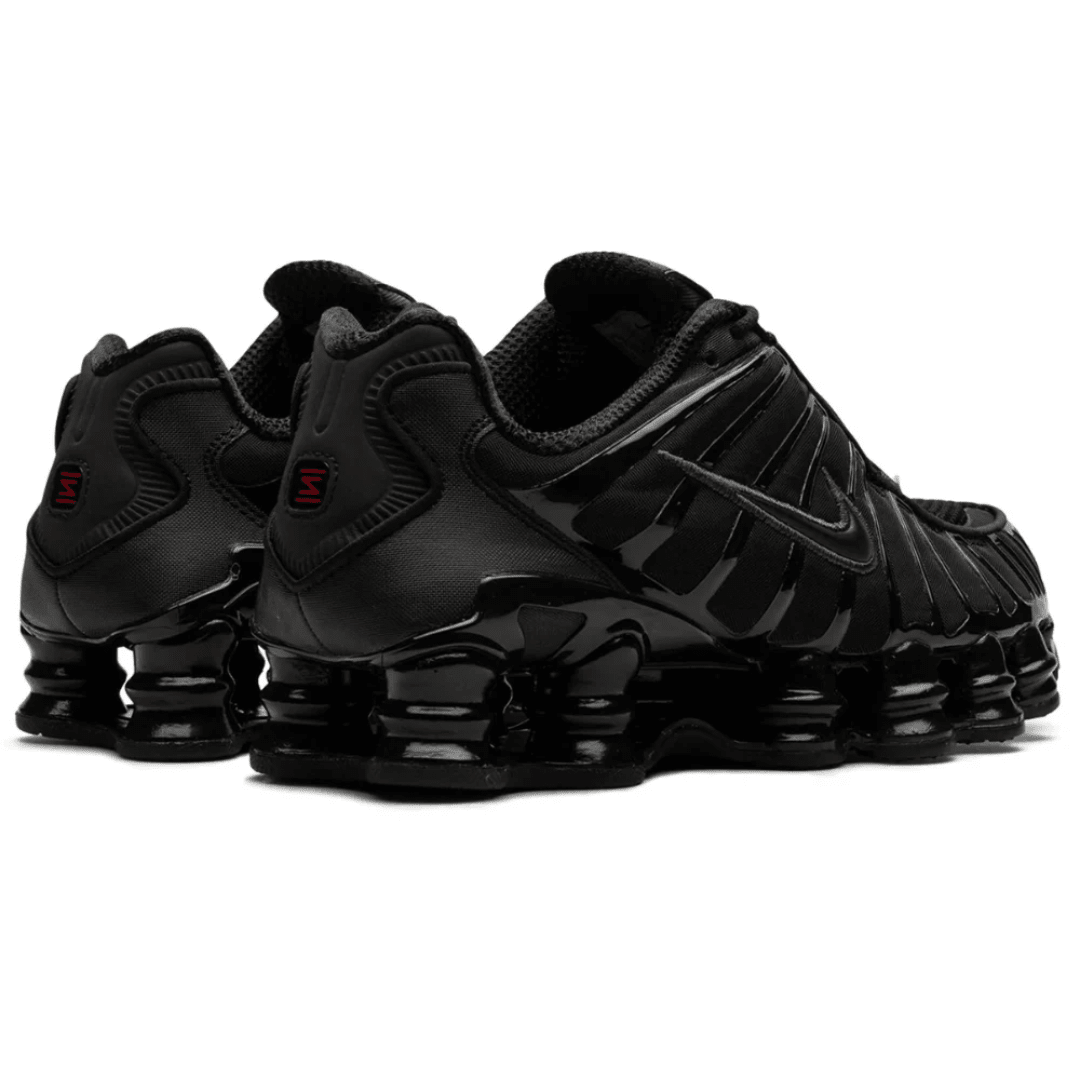 Nike Shox TL Black Max Orange sneakers heel view