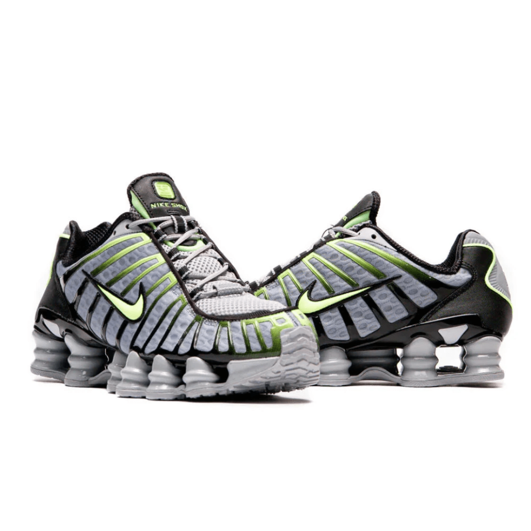 Nike Shox TL Wolf Grey Lime heel view