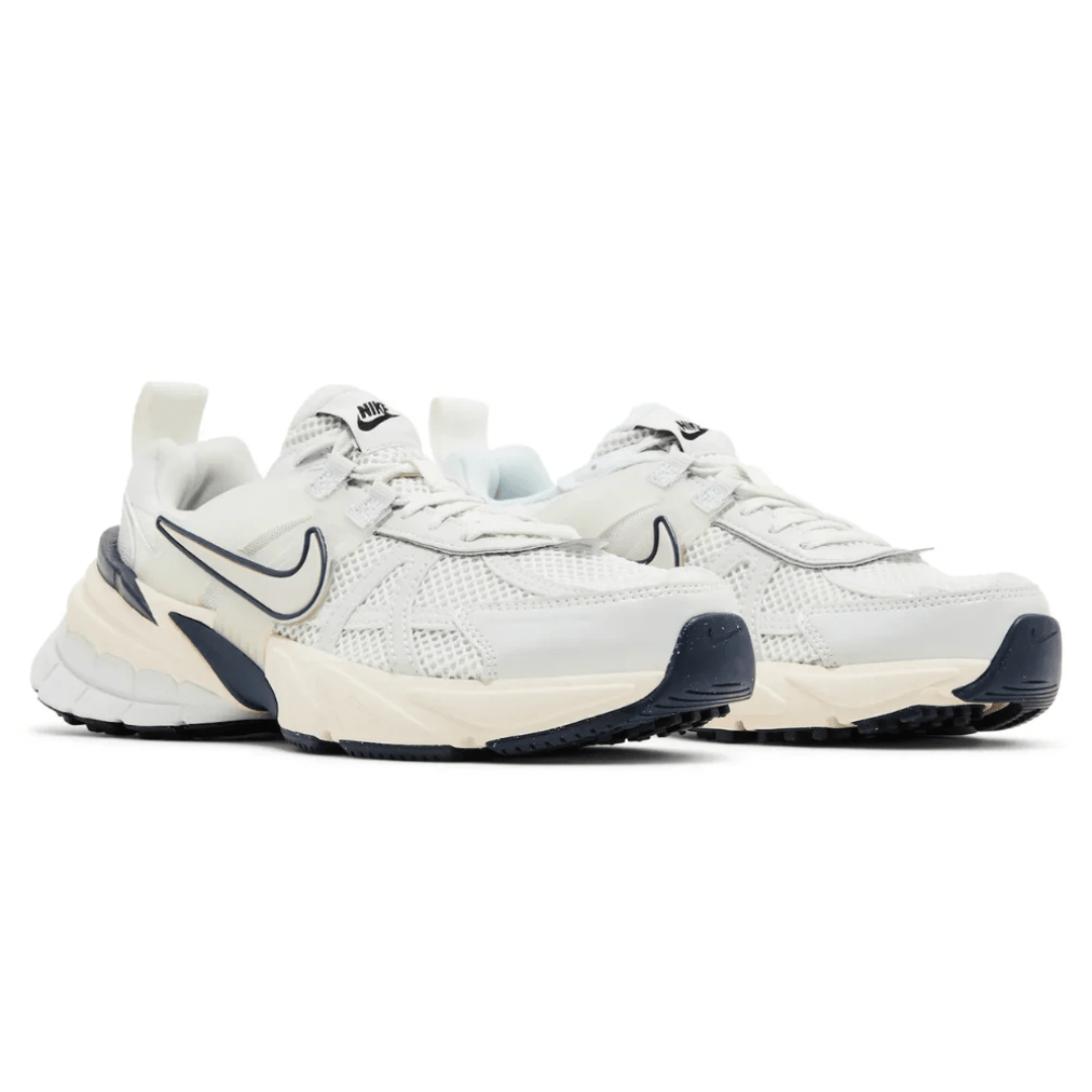 Nike V2K Run Platinum Tint Guava Ice sneakers upper detail