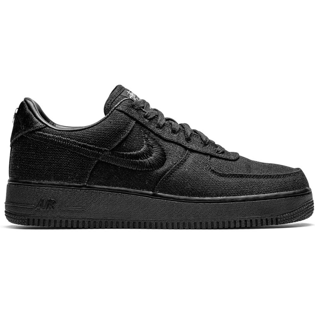 Nike x Stussy Air Force 1 Low sneakers "BLACK" side profile