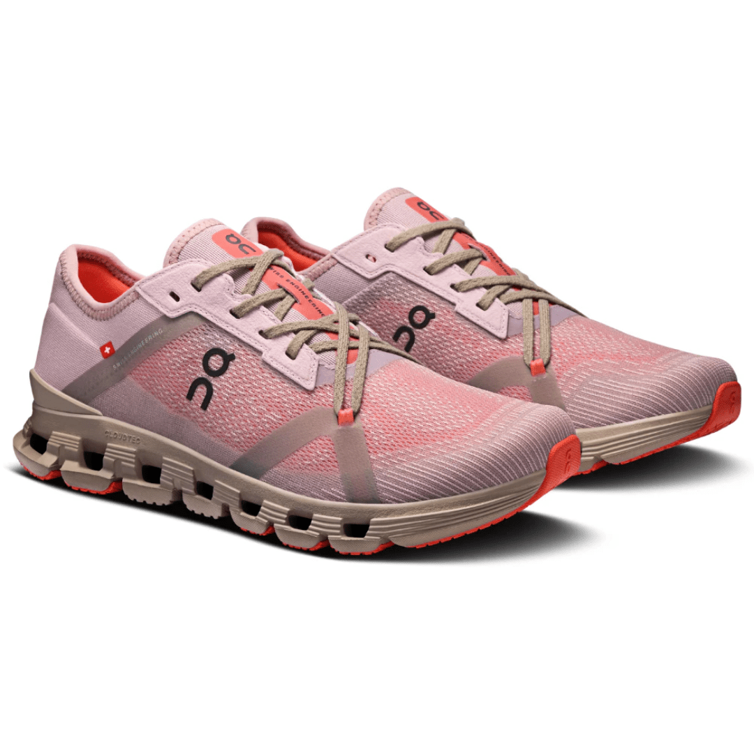 On Cloud X 4 AD Mauve Salmon heel view
