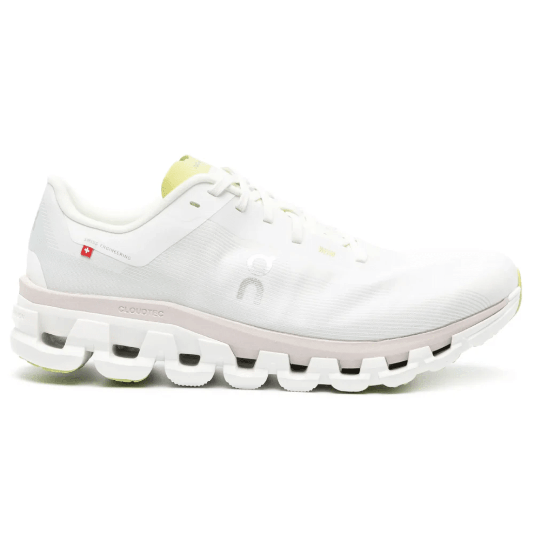 Cloudflow 4 White Sand Beige Lime Green side profile