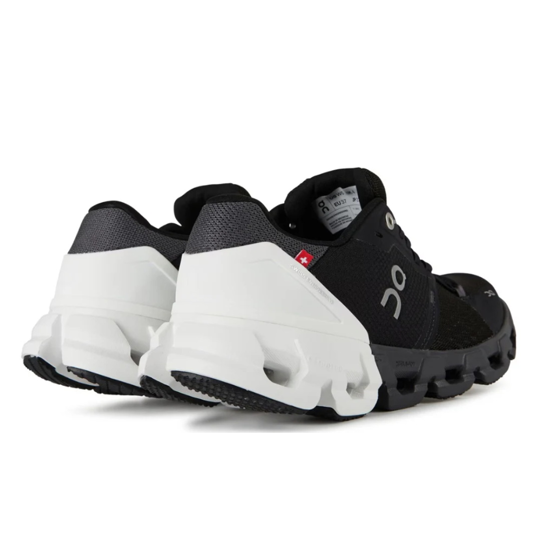 On Cloudflyer 4 Black White heel view