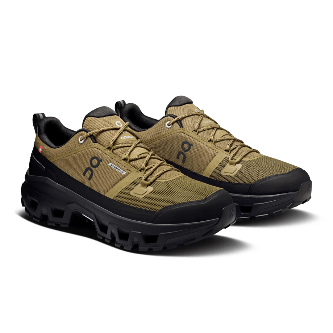 On Cloudrock Low Waterproof Hunter Black heel view