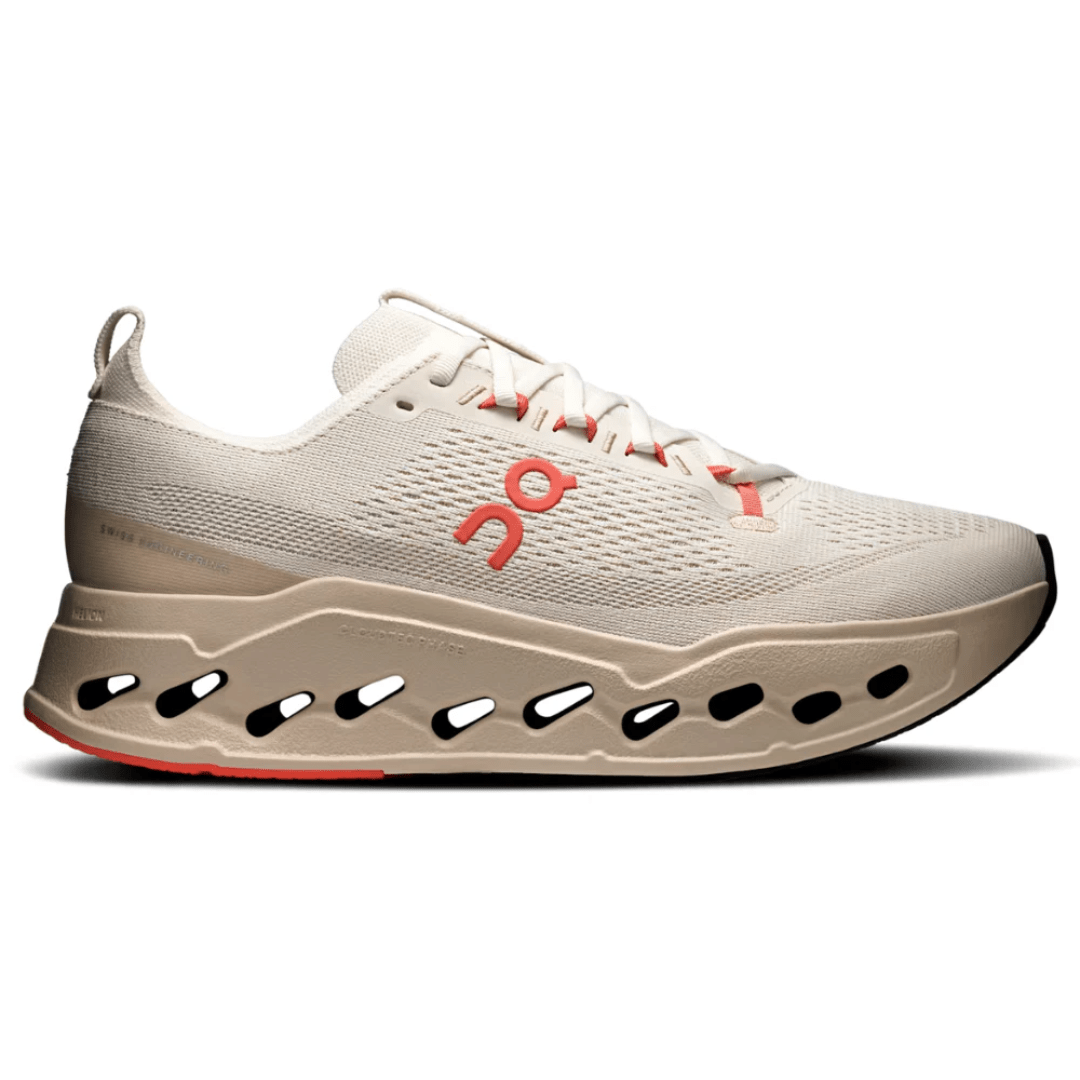 On Cloudsurfer Max Ivory Salmon side profile