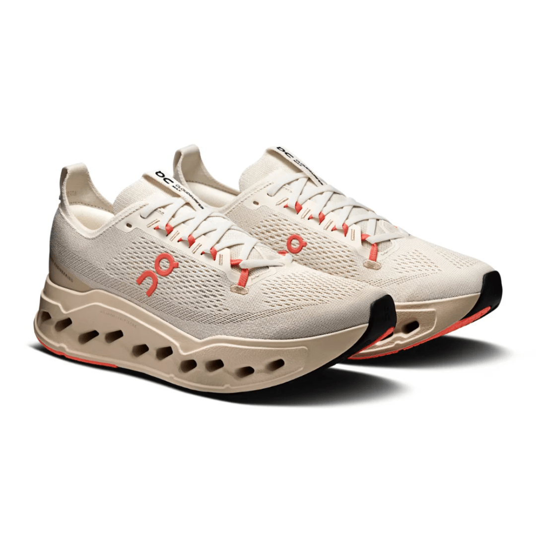 On Cloudsurfer Max Ivory Salmon on feet Dubai